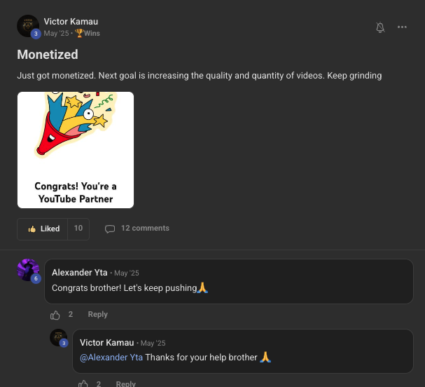 Student post: channel monetized, now a YouTube Partner
