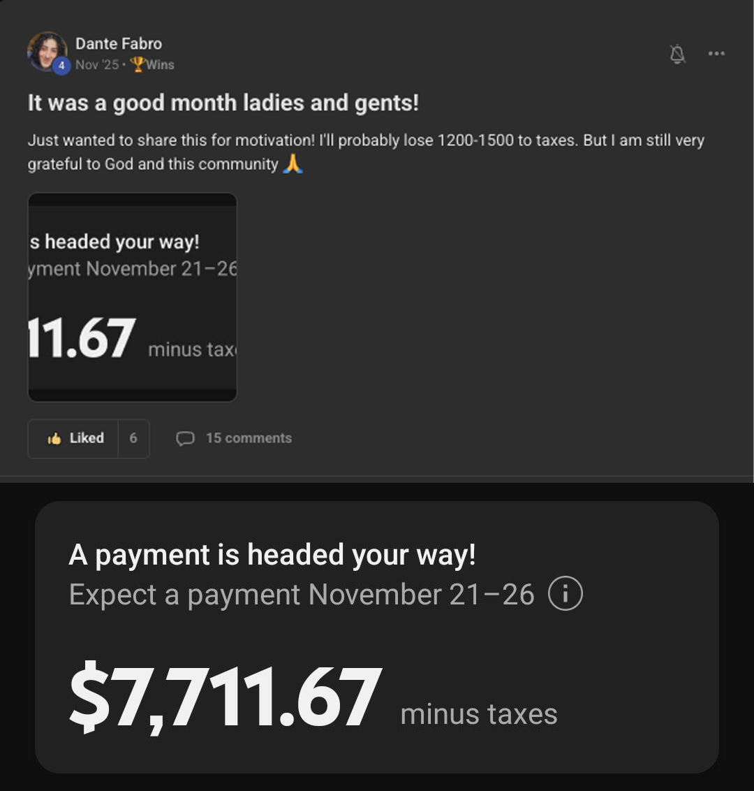 Student post: a $7,711.67 YouTube payment headed their way